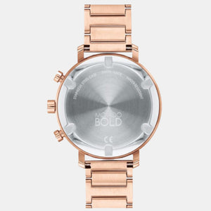 Bold Women Quartz Rose Gold Dial Chronograph Stainless Steel Watch 3600886