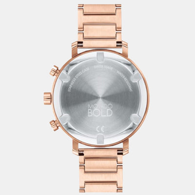 Bold Women Quartz Rose Gold Dial Chronograph Stainless Steel Watch 3600886