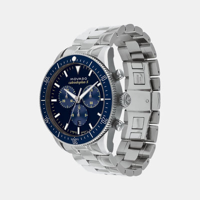 Heritage Men Quartz Blue Dial Chronograph Stainless Steel Watch 3650124