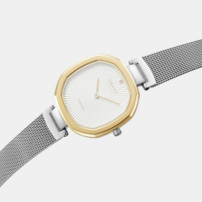 Brilliant Women Quartz Silver Dial Analog Stainless Steel Watch V277LXFIMC