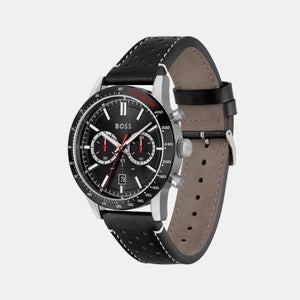 Allure Men Quartz Black Dial Chronograph Leather Watch 1513920