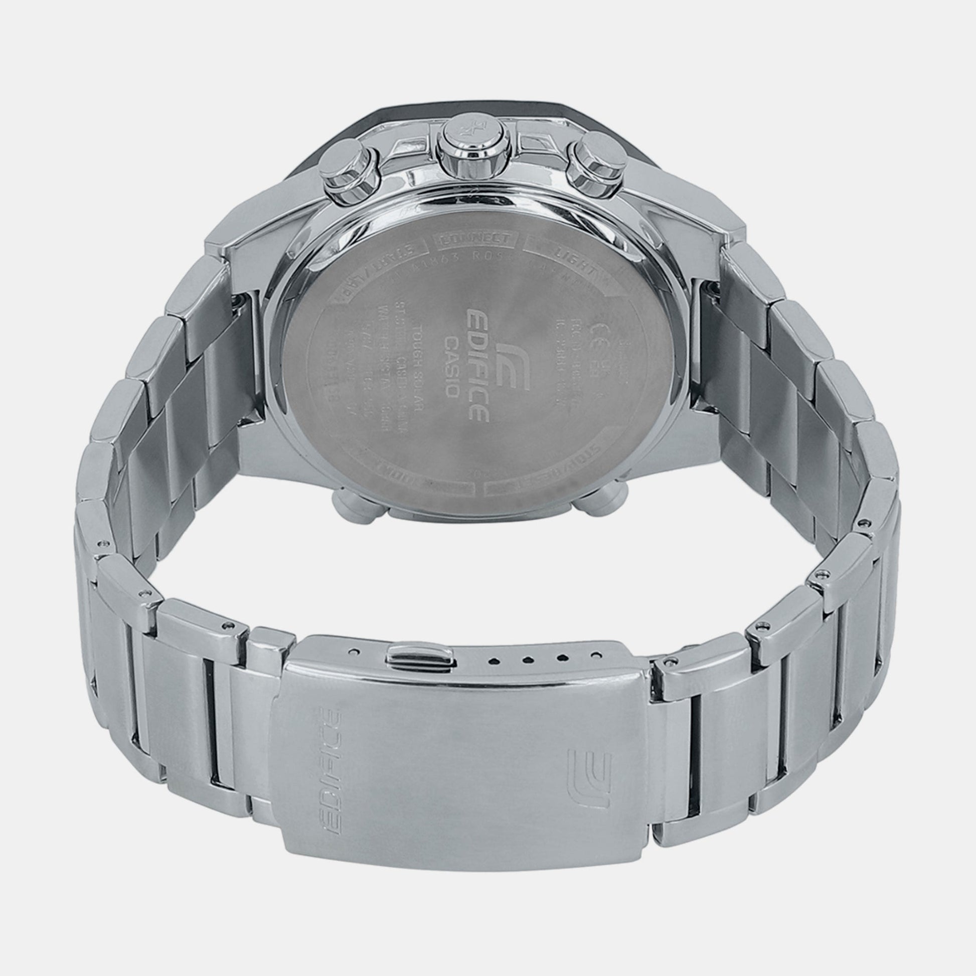 Edifice Men Quartz Black Dial Analog-Digital Stainless Steel Watch EX554