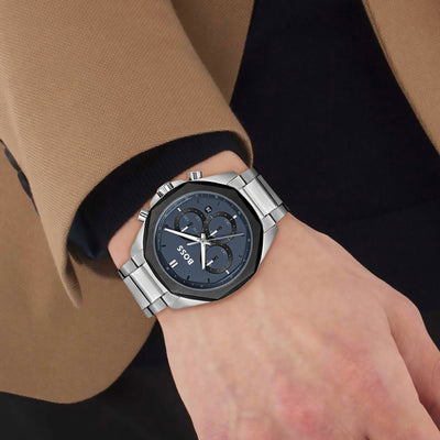 Cloud Men Quartz Blue Dial Chronograph Stainless Steel Watch 1514015