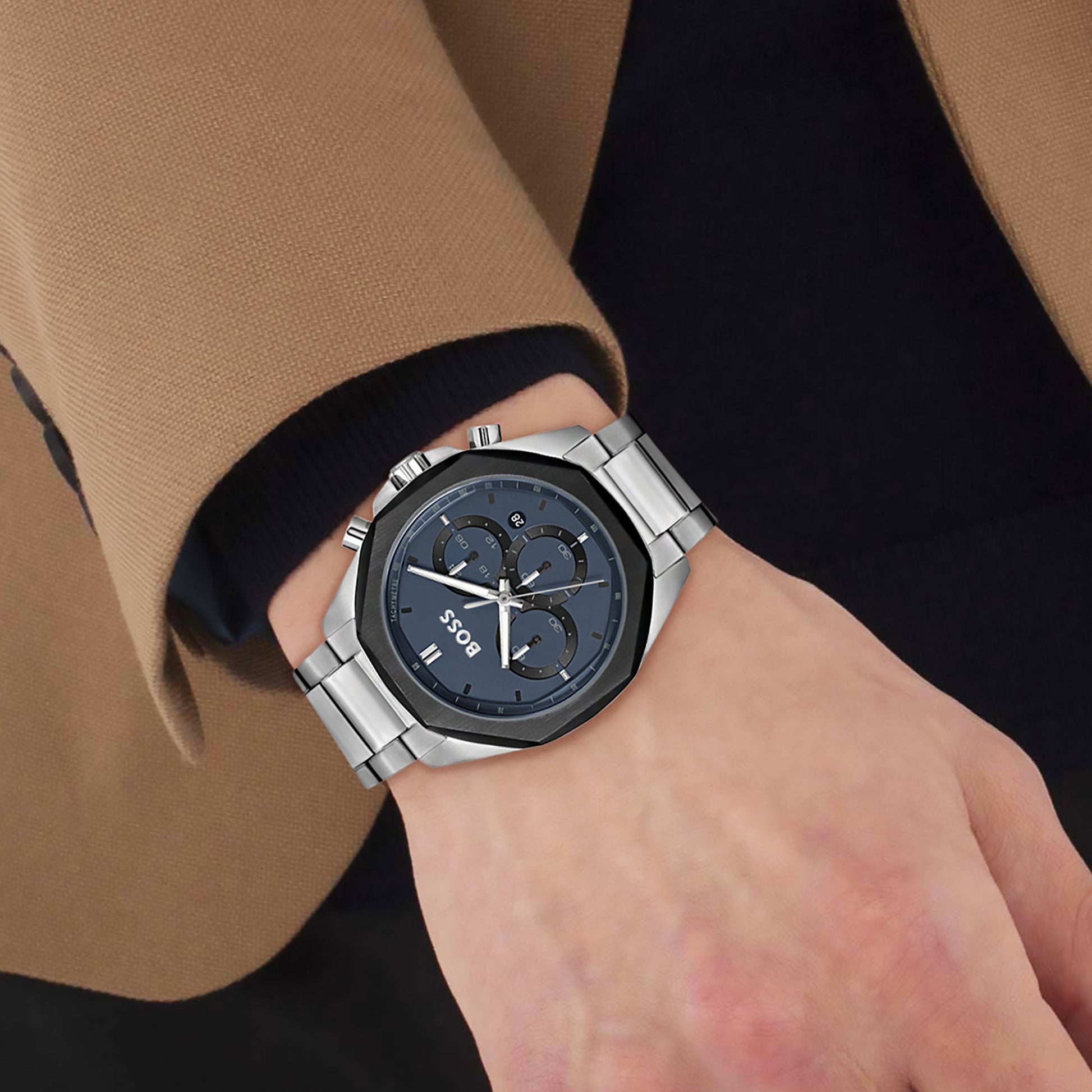 Cloud Men Quartz Blue Dial Chronograph Stainless Steel Watch 1514015