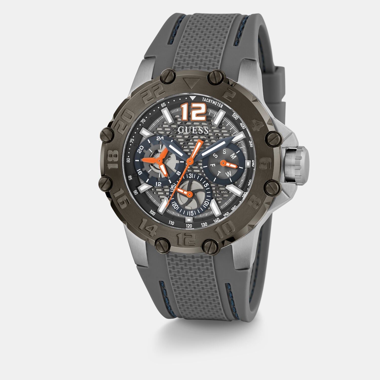 Contender Men Quartz Grey Dial Analog Silicone Watch GW0640G1