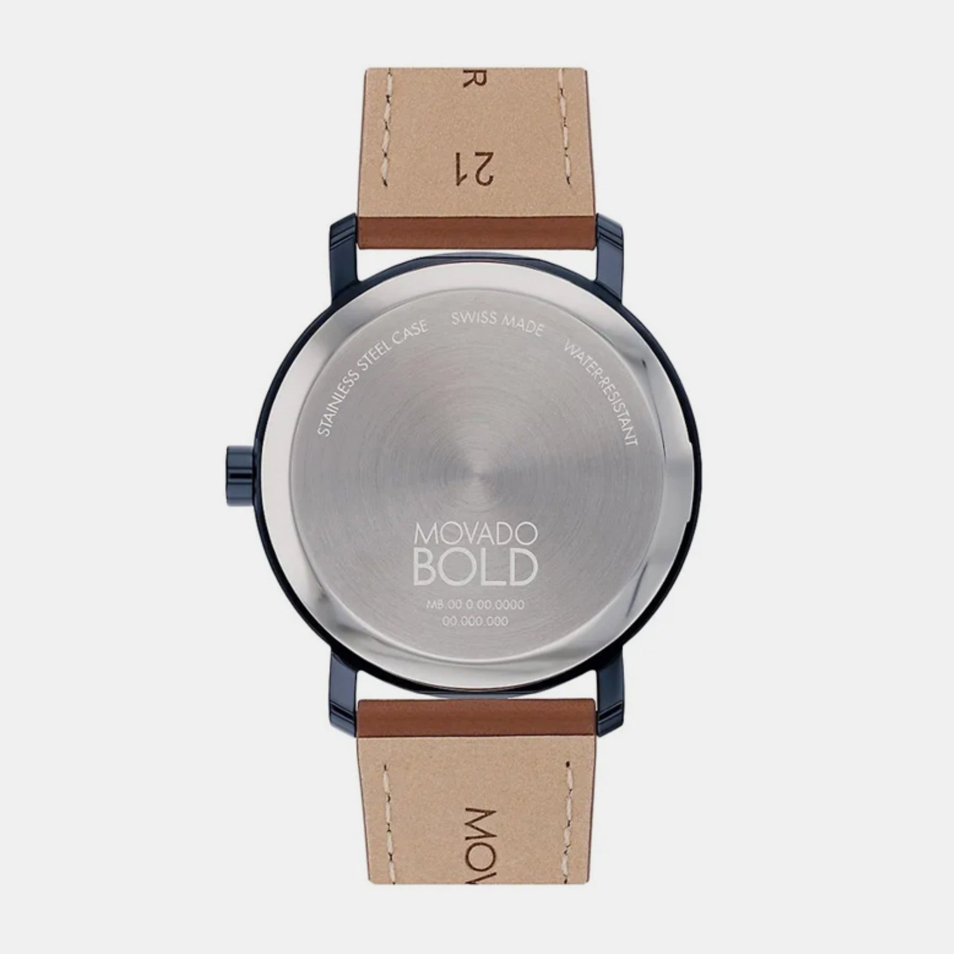 Bold Men Quartz Blue Dial Analog Leather Watch 3601093