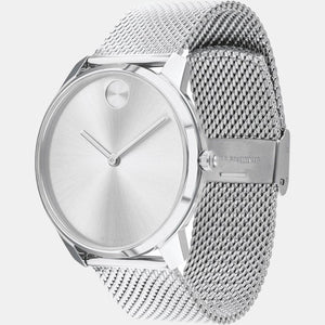 Bold Men Quartz Grey Dial Analog Stainless Steel Watch 3600599