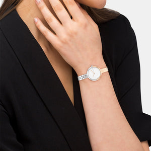 Bangled Women Quartz Silver Dial Analog Stainless Steel Watch 25200281