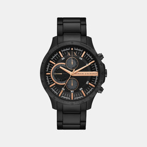 Hampton Men Quartz Black Dial Chronograph Stainless Steel Watch AX2429