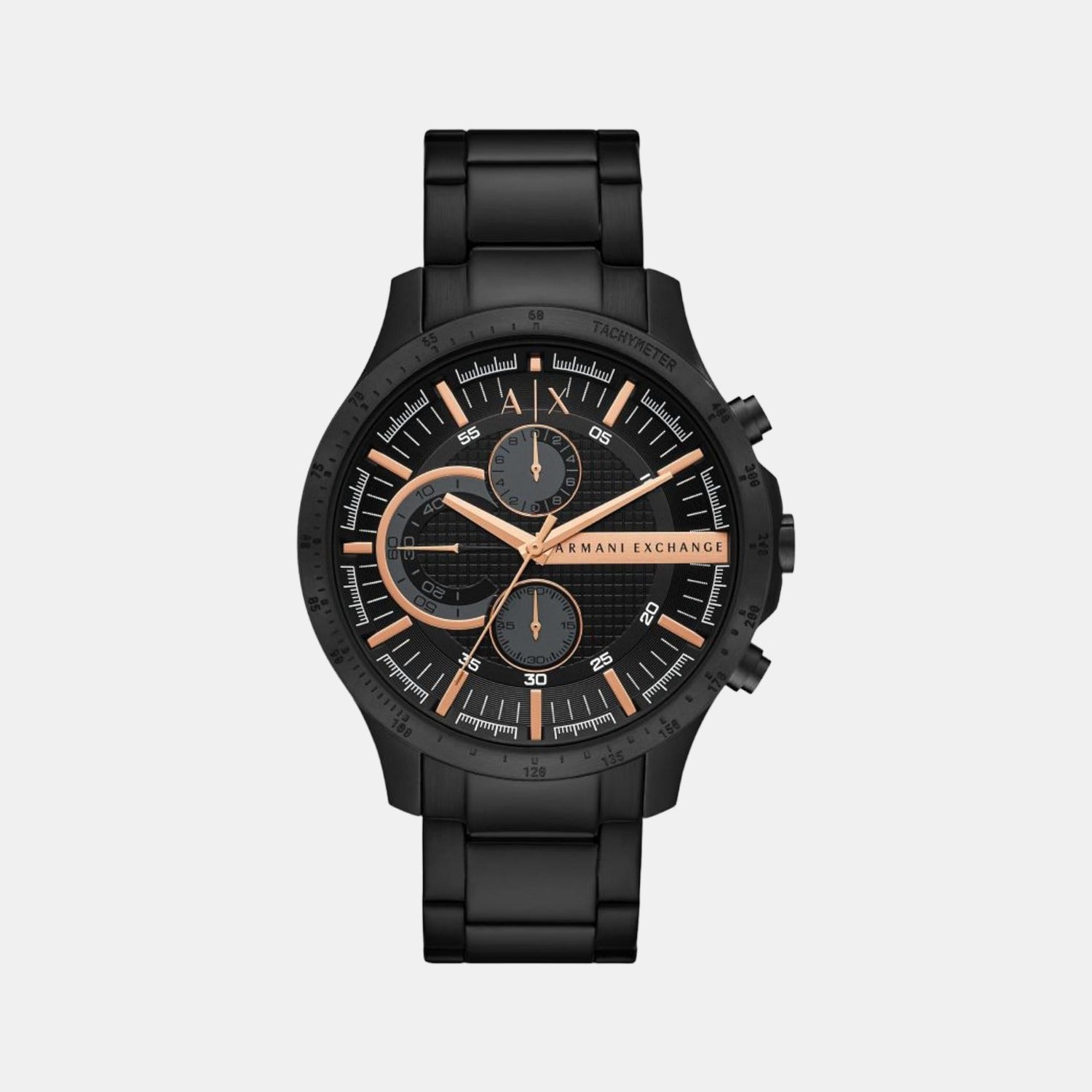 Hampton Men Quartz Black Dial Chronograph Stainless Steel Watch AX2429