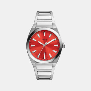 Everett Men Quartz Red Dial Analog Stainless Steel Watch FS5984