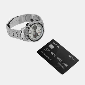 Coutura Men Quartz White Dial Chronograph Stainless Steel Watch SSB433P9