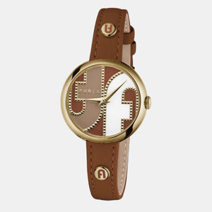 Furla Heritage Women Quartz Gold Dial Analog Leather Watch WW00005014L2