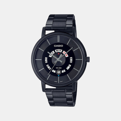 Enticer Men Quartz Black Dial Analog Stainless Steel Watch A2134