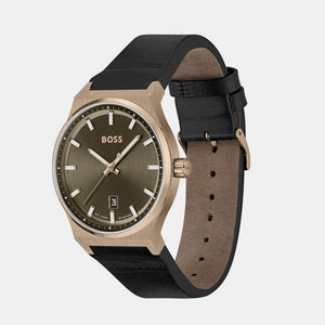 Candor Men Quartz Green Dial Analog Leather Watch 1514080