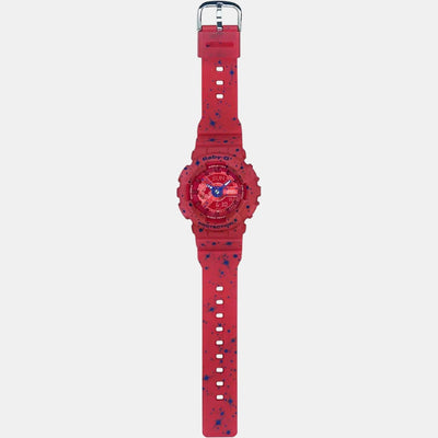 Baby-G Women Quartz Red Dial Analog-Digital Resin Watch B203