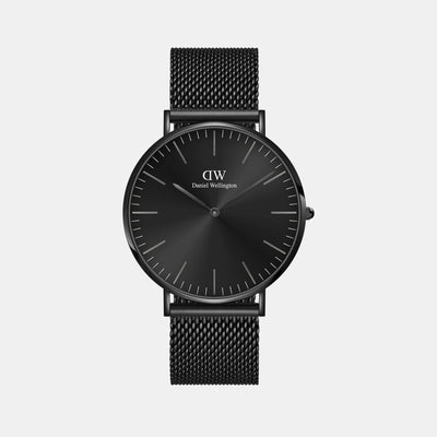 Classic Men Quartz Black Dial Analog Stainless Steel Watch DW00100632K