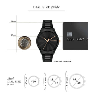 Ck Burst Unisex Quartz Black Dial Analog Stainless Steel Watch 25200233