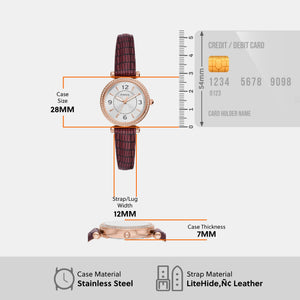 Carlie Women Quartz Rose Gold Dial Analog Leather Watch ES5296