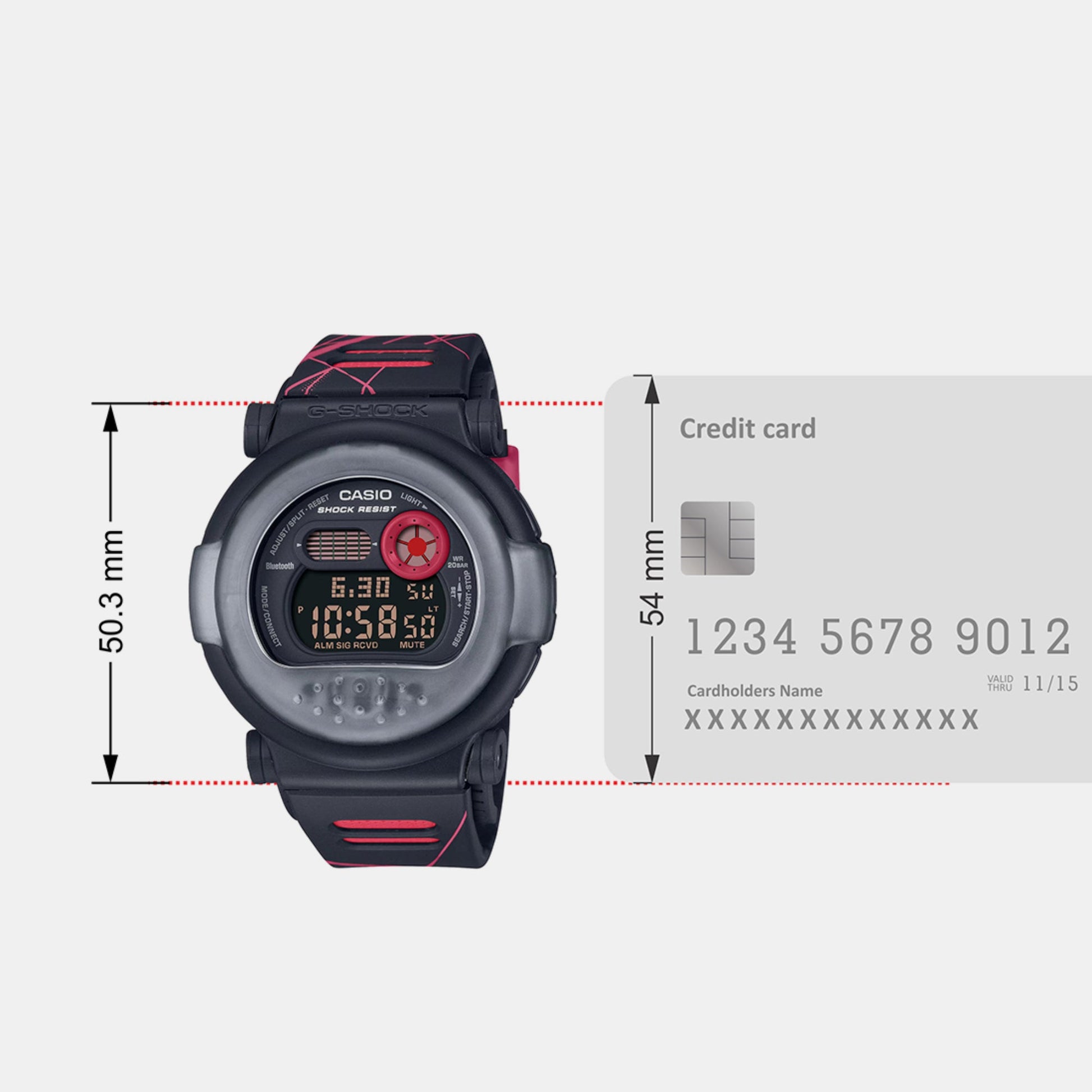 G-Shock Men Quartz Black Dial Digital Resin Watch G1342