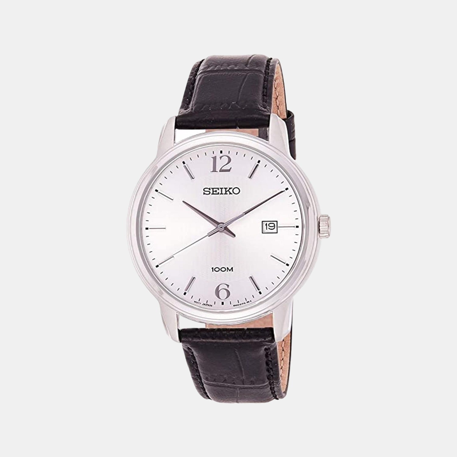 Dress Men Quartz White Dial Analog Leather Watch SUR265P1