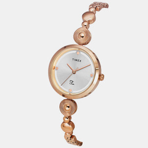 Fria Women Quartz Silver Dial Analog Brass Watch TWEL18202