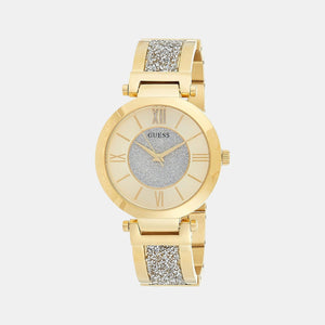 Aurora Women Quartz Gold Dial Analog Stainless Steel Watch W1288L2