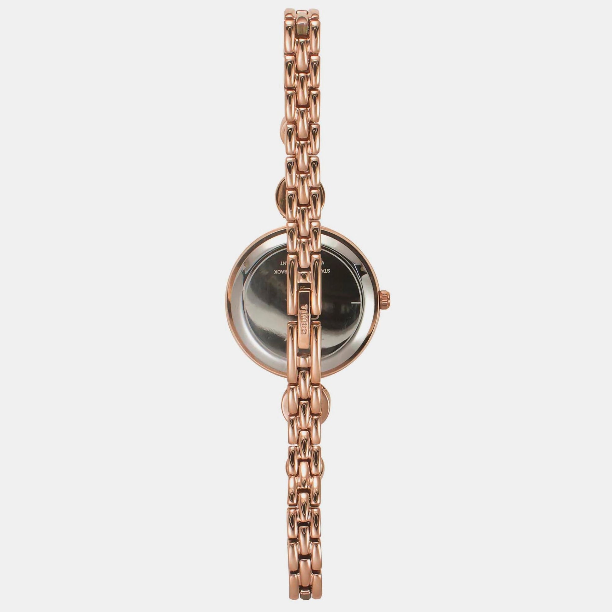 Fria Women Quartz Black Dial Analog Brass Watch TWEL18203