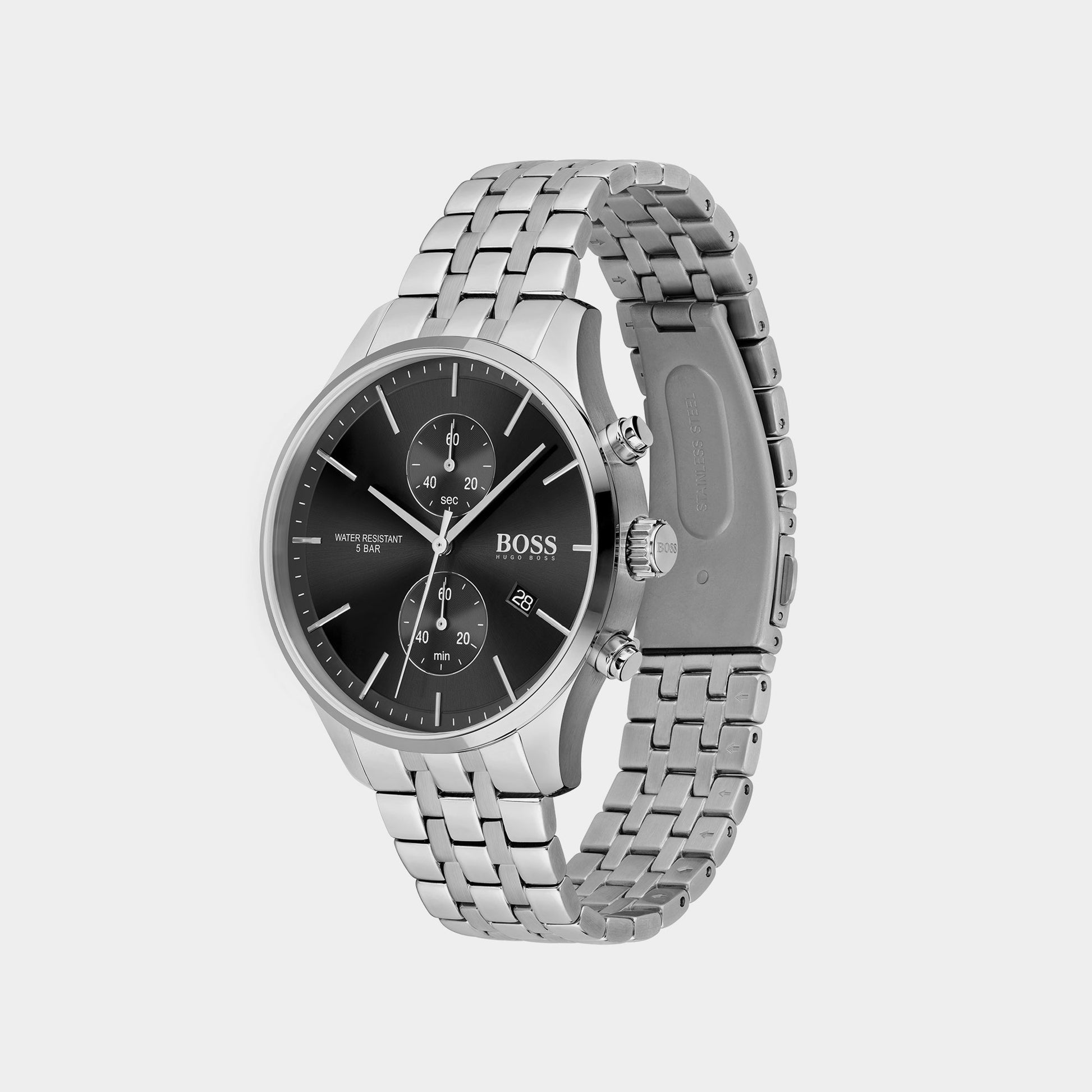Associate Men Quartz Black Dial Chronograph Stainless Steel Watch 1513869
