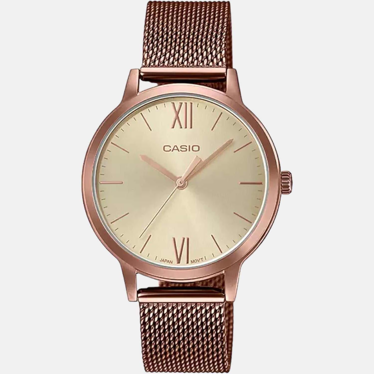 Enticer Women Quartz Rose Gold Dial Analog Stainless Steel Watch A1693