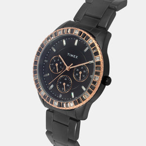 E Class Women Quartz Black Dial Chronograph Stainless Steel Watch TWEL16803