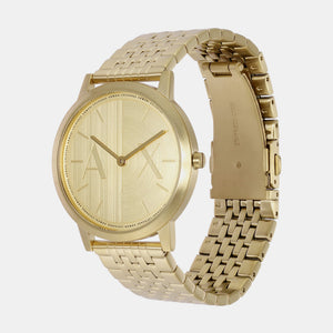 Dale Men Quartz Gold Dial Analog Stainless Steel Watch AX2871