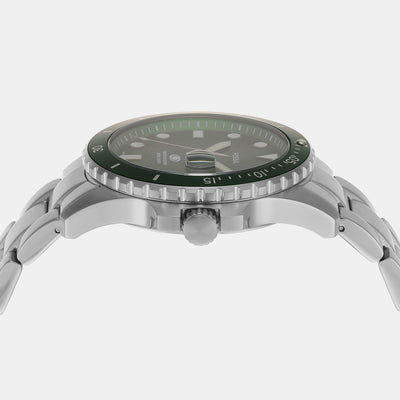 Fossil Blue Dive Men Quartz Green Dial Analog Stainless Steel Watch FS6033