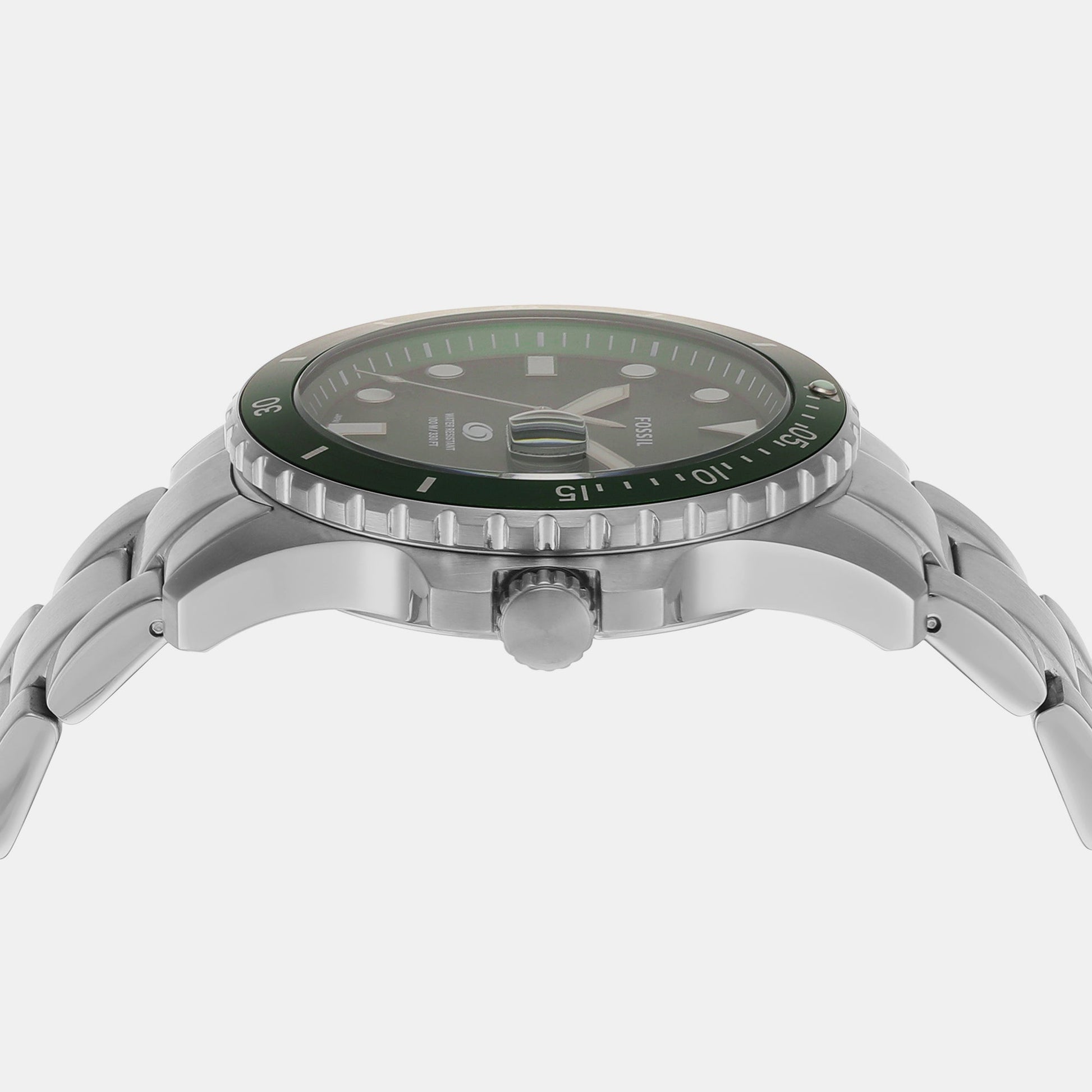 Fossil Blue Dive Men Quartz Green Dial Analog Stainless Steel Watch FS6033