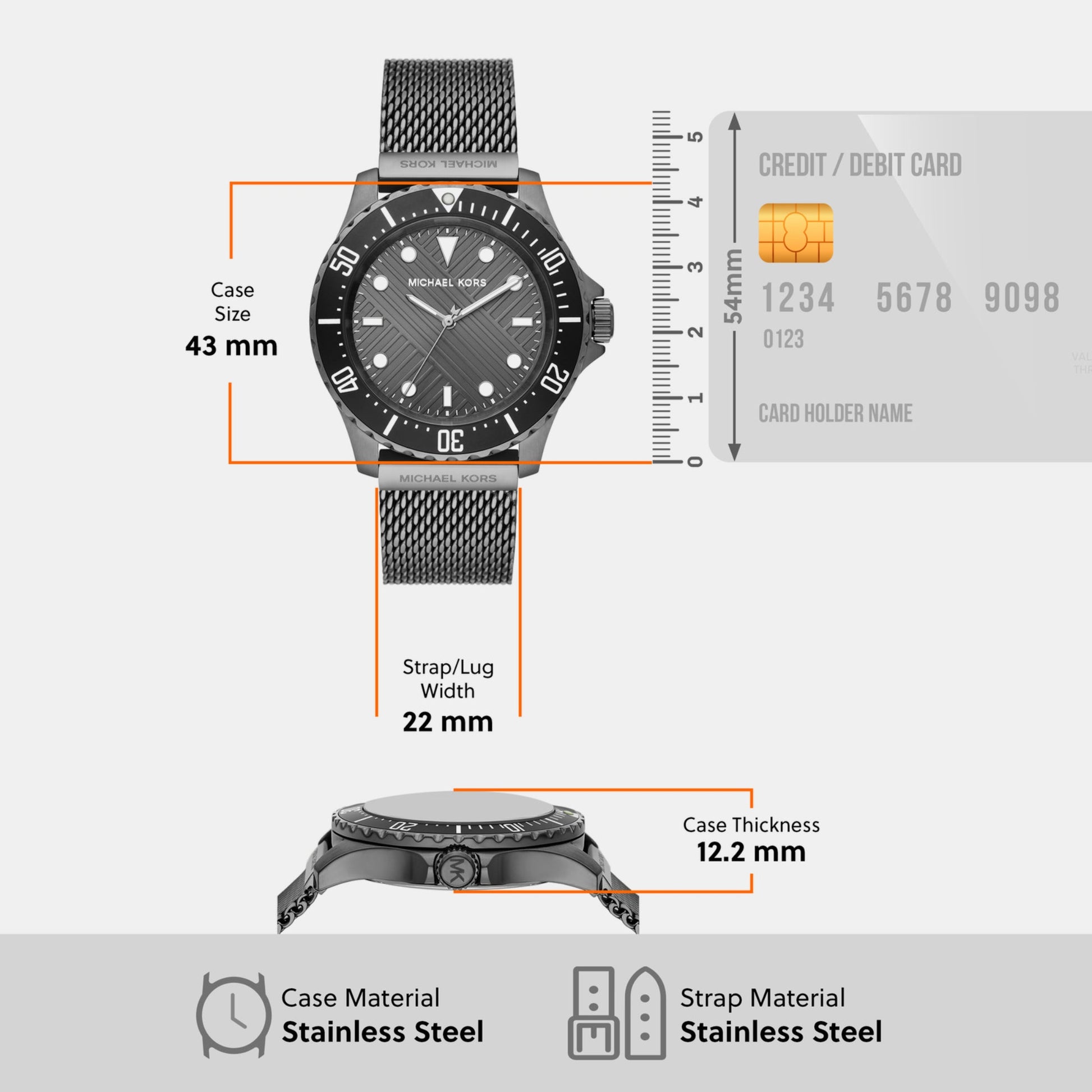 Everest Men Quartz Grey Dial Analog Stainless Steel Watch MK9093