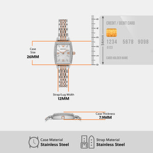 Gianni T-B Women Quartz White Dial Analog Stainless Steel Watch AR11519