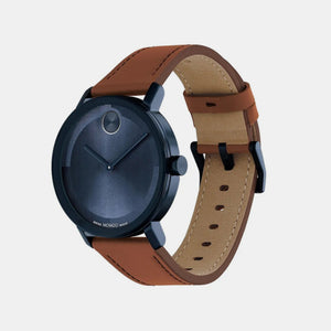 Bold Men Quartz Blue Dial Analog Leather Watch 3601093