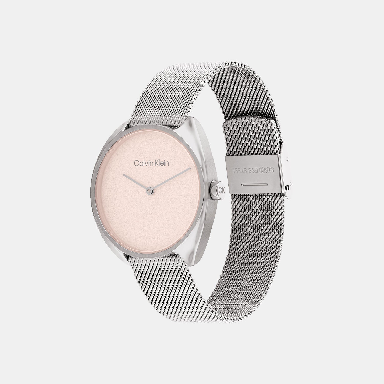 Ck Adorn Women Quartz Blush Dial Analog Mesh Watch 25200269