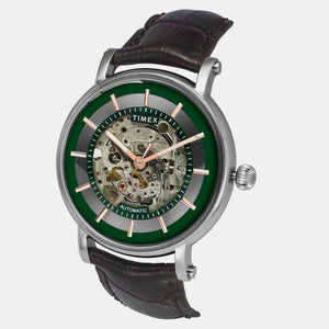 E Class Men Automatic Green Dial Analog Leather Watch TWEG16718