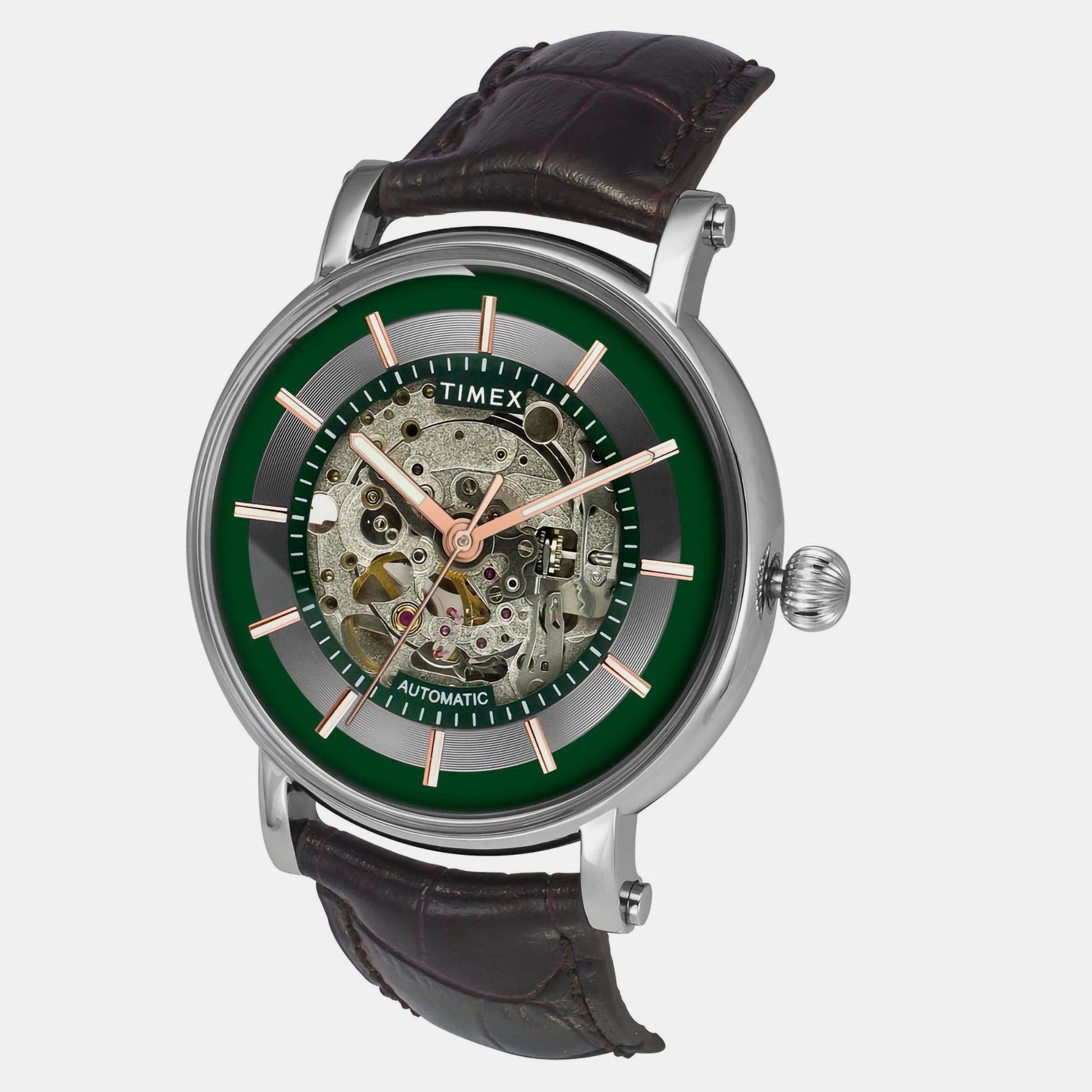 E Class Men Automatic Green Dial Analog Leather Watch TWEG16718