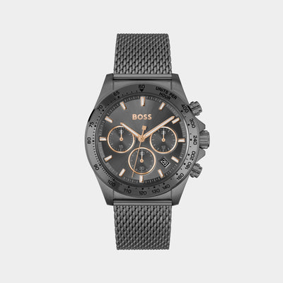 Hero Men Quartz Grey Dial Chronograph Mesh Watch 1514021