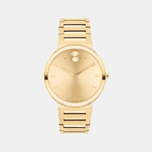 Bold Men Quartz Gold Dial Analog Stainless Steel Watch 3601081