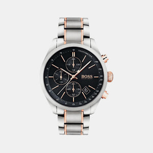 Grand Prix Men Quartz Black Dial Chronograph Stainless Steel Watch 1513473