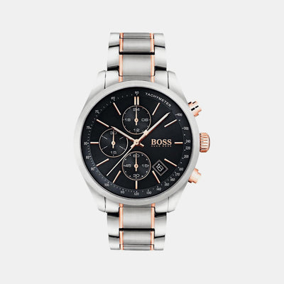Grand Prix Men Quartz Black Dial Chronograph Stainless Steel Watch 1513473