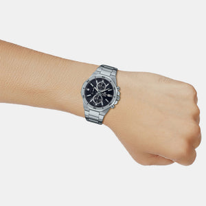 Edifice Men Quartz Black Dial Chronograph Stainless Steel Watch ED583