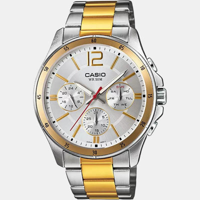 Enticer Men Quartz Silver Dial Chronograph Stainless Steel Watch A1653