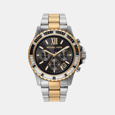 Everest Women Quartz Black Dial Chronograph Stainless Steel Watch MK7209