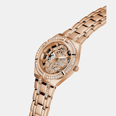 Allara Women Quartz Rose Gold Dial Analog Stainless Steel Watch GW0604L3
