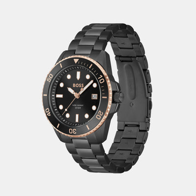 Ace Men Quartz Black Dial Analog Stainless Steel Watch 1514013