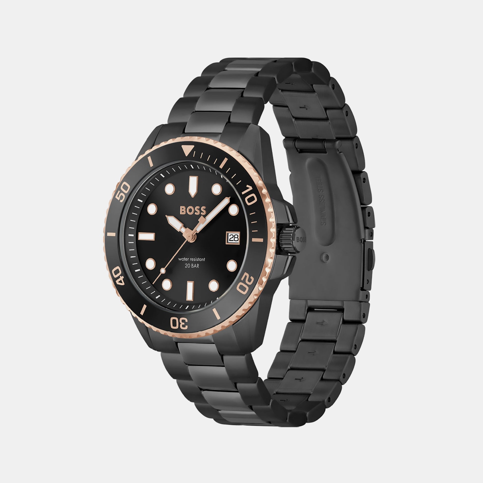 Ace Men Quartz Black Dial Analog Stainless Steel Watch 1514013
